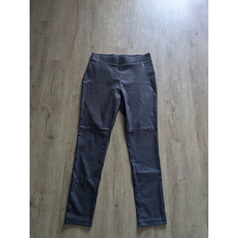 Tommy Hilfiger Womens Size 10 Navy Pinstripe Pull On Leggings Pants